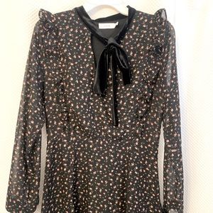 Lulus Lush black flower dress